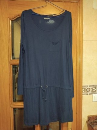 Vestido Punto Fino Azul TEX WOMAN Talla XL