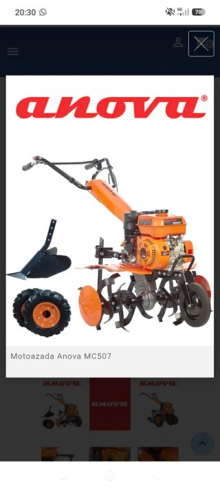 Motoazada Anova MC507 más remolque de motoazada