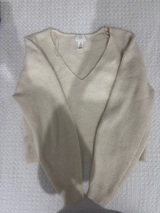 Jersey Cuello en V H&M Beige Talla S