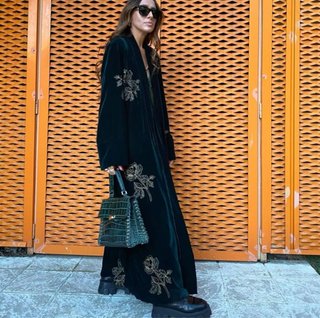 Kimono  Zara terciopelo bordado