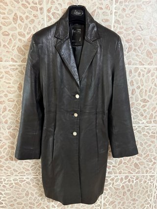 Giacca Trench vintage vera pelle morbida vintage