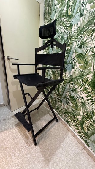 Sillón de Maquillaje Plegable Negro