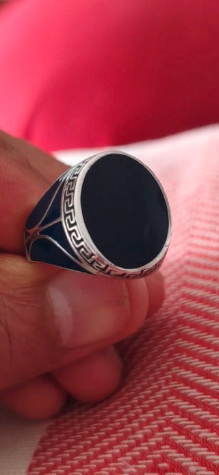 Anillo de sello clásico en plata 925