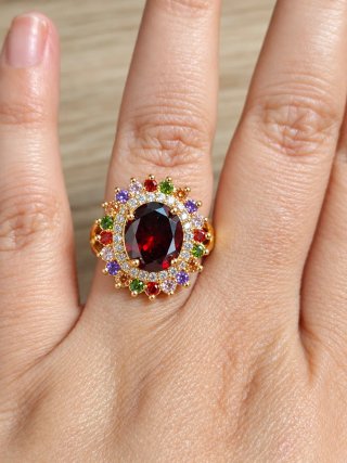 Anillo de Oro Laminado con Circonitas