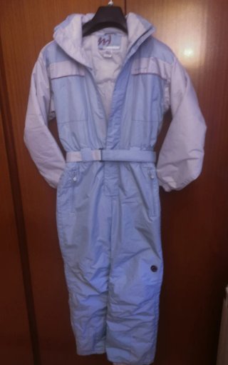 Traje de esquiar azul y blanco (12 años)