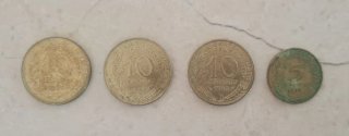 Lote de 4 Monedas de Francos Franceses