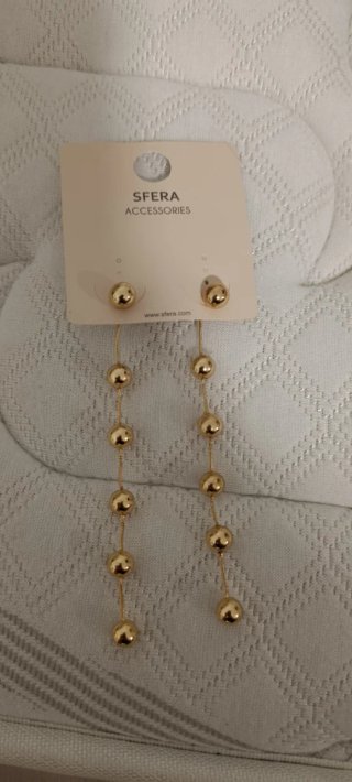 Pendientes Largos Dorados Sfera