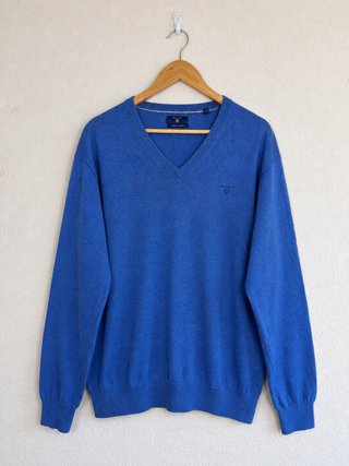Jersey GANT Azul Cuello Pico Talla XL