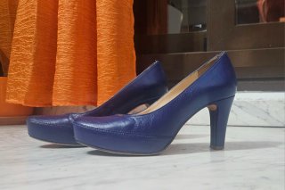 Zapatos de tacón UNISA piel azul talla 37