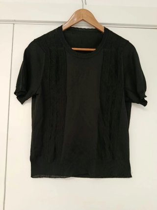 Blusa de punto fino negra