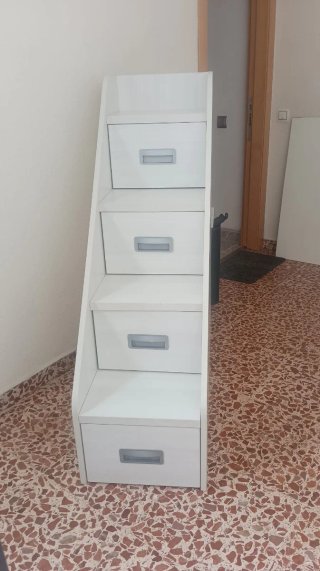 Mueble Escalera con Cajones Blanco