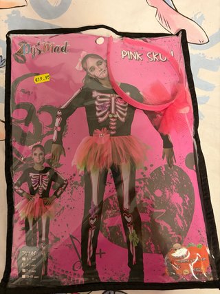 Disfraz de Esqueleto Rosa para Niña