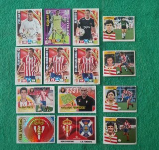 Lote cromos fútbol Real Sporting Gijón Panini