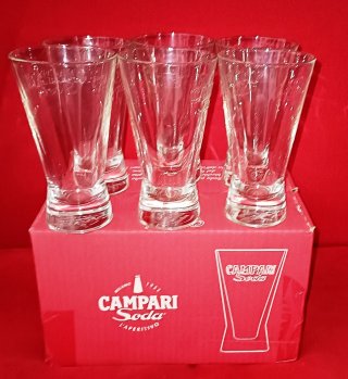 SET 6 BICCHIERI CAMPARI SODA DESIGN BOZZETTO