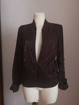 Cazadora Zara Marrón Brillante Talla L