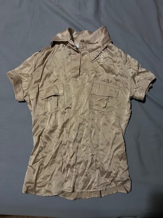 Camisa de manga corta beige