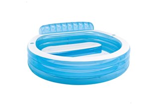 Intex Piscina hinchable redonda con respaldo, 229x
