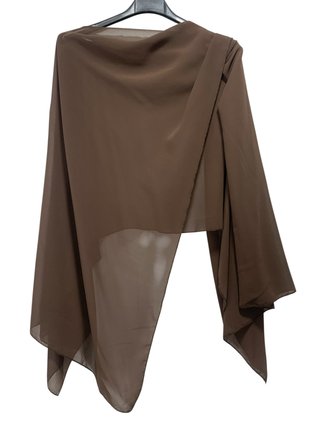 Chal Capa Poncho de Gasa Marrón