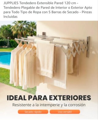 Tendedero Extensible de Pared 120 cm