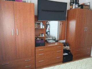 Conjunto de 2 Armarios y Cómoda con Espejo