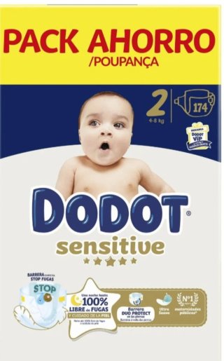 3 Paquetes Dodot Sensitive Talla 2 (174 pañales)