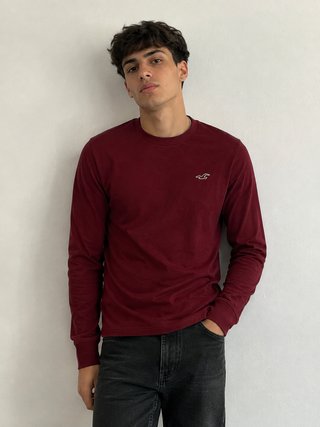 Camiseta Manga Larga Hollister Burdeos