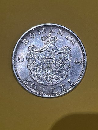 Rumania Moneda 500 Lei 1944 Plata
