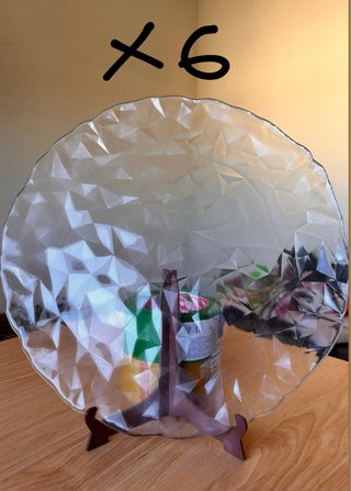 Set de 6 Platos de Cristal