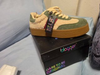 Zapatillas Blogger Verde y Beige