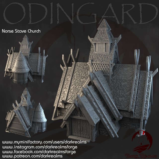 Iglesia vikinga de madera - Odingard Escenografía