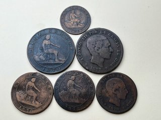 Lote de 6 Monedas Antiguas de España