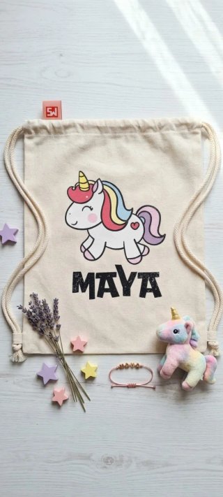 Bolsa de tela con unicornio