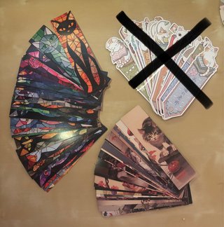 Lote de 10 marcapáginas con dibujo de gato