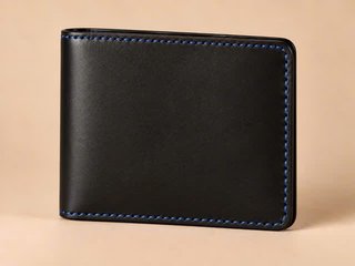 Cartera de cuero artesanal C.L. Ébano