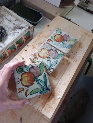 3 Baldosas de Cerámica Valenciana