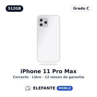 iPhone 11 Pro Max 512GB Blanco · Grado C · Libre