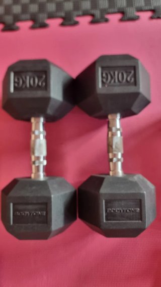 2 Mancuernas Hexagonales Bodytone 20kg +17,5.