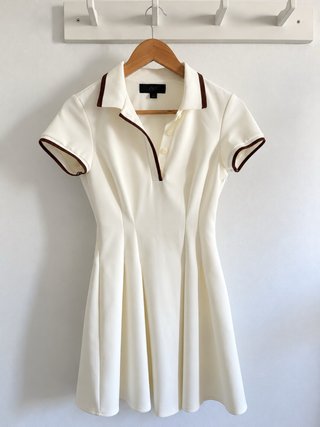 Vestido polo Zara blanco roto entallado XS