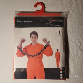 Disfraz unisex de Preso Talla S incluye esposas