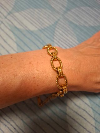 Pulsera de Acero Chapado en Oro