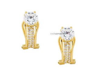 pendientes oro 18k con piedra con circonita