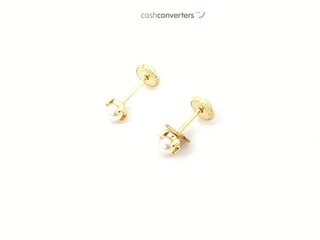 pendientes oro 18k con piedra con perla