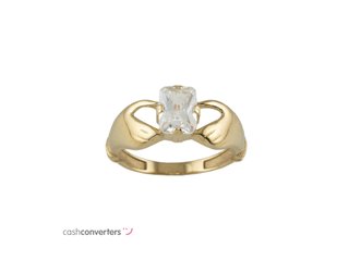 anillo oro 18k con piedra con circonita t. 10 (15,92 mm)