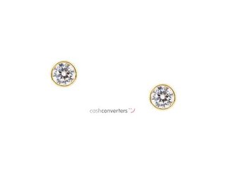 pendientes oro 18k con piedra con circonita