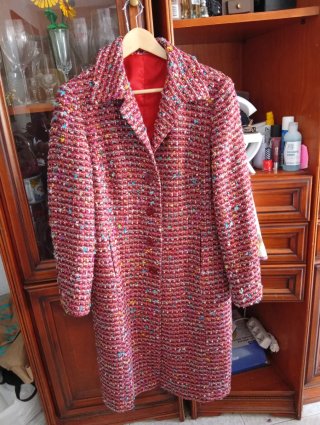 Abrigo de Lana Multicolor Talla 44, echo en España