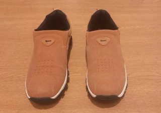 Zapatos de ante estilo británico suela acolchada