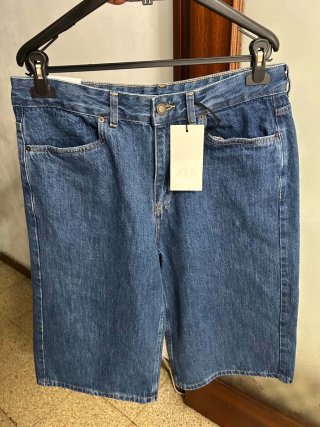 Bermudas Denim Zara Tiro Medio Talla 42