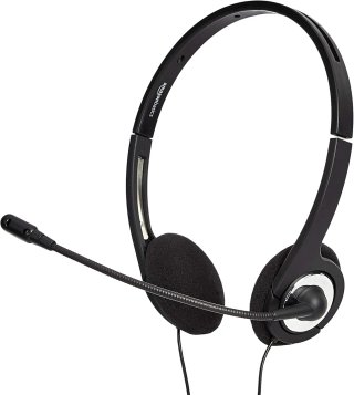 Auriculares USB Amazon Basics con micrófono y func