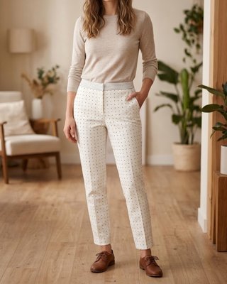 Pantalón de vestir Zara blanco, talla S
