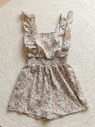 Mono corto floral con volantes SHEIN